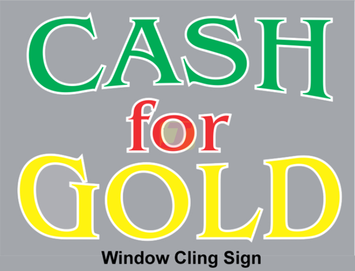 Cash For Gold Window Cling