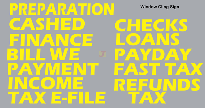 Financial Message Window Clings (Set of 7)