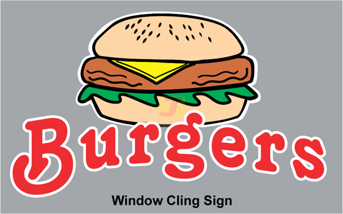 Burgers Window Cling Sign