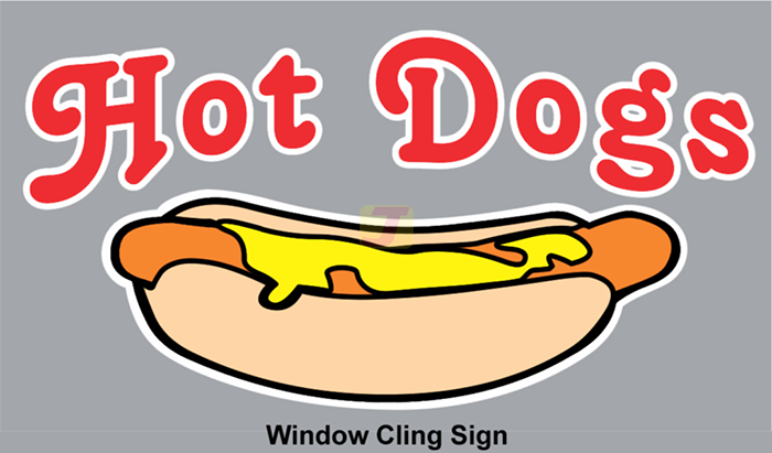 Hotdogs Window Cling Sign