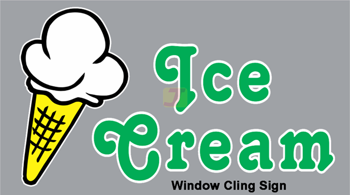 Ice Cream Window Cling Sign