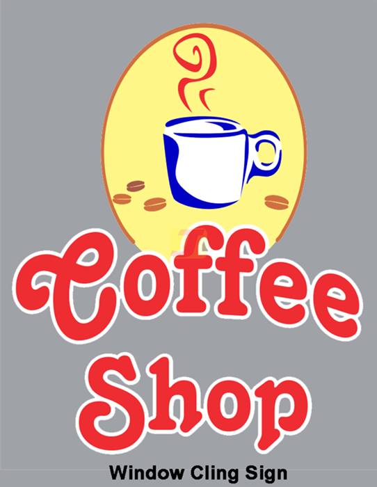 Coffee Window Cling Sign