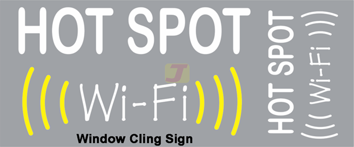 Hot Spot Wi-Fi Window Cling Sign