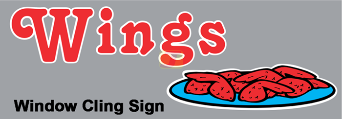 Wings Window Cling Sign