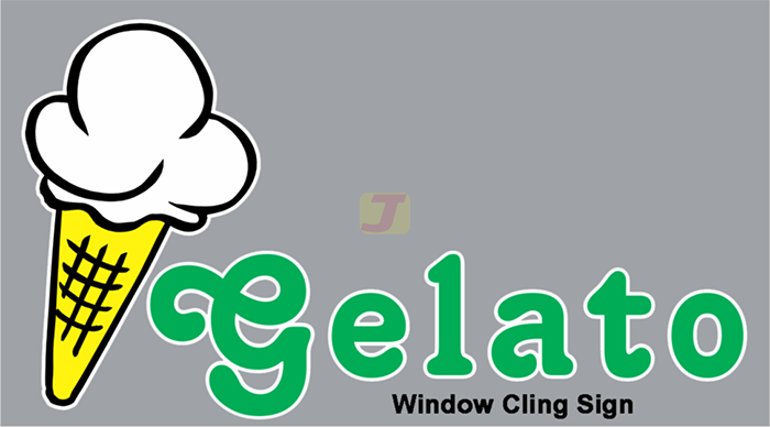 Gelato Window Cling Sign