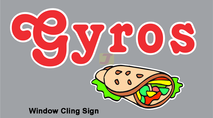 Gyros Window Cling Sign