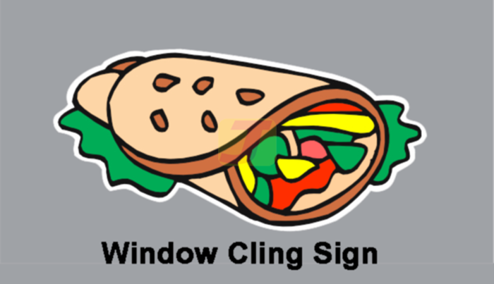 Sandwich Wrap Graphic Window Cling