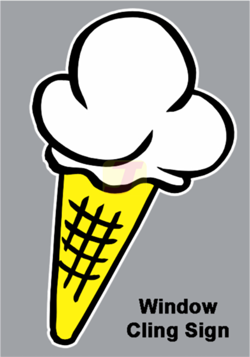 Hard Ice Cream Cone Graphic Window Cling