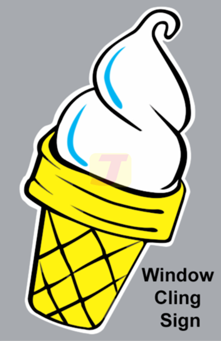 Soft Serve Ice Cream Cone Graphic Window Cling