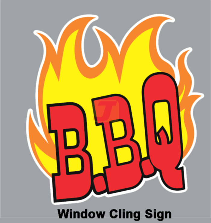 B.B.Q Window Cling Sign