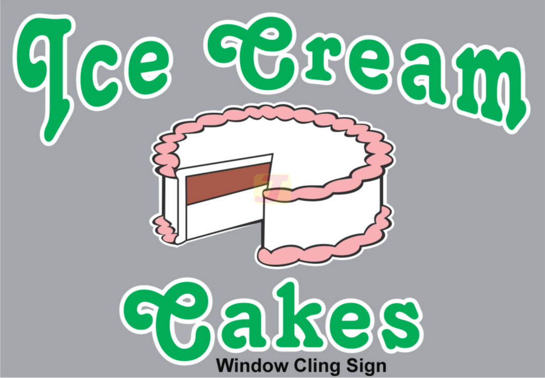 Ice Cream Cakes Window Cling