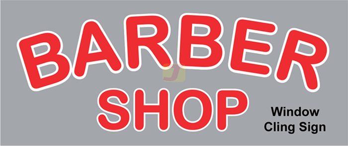 BARBER SHOP Window Cling Sign