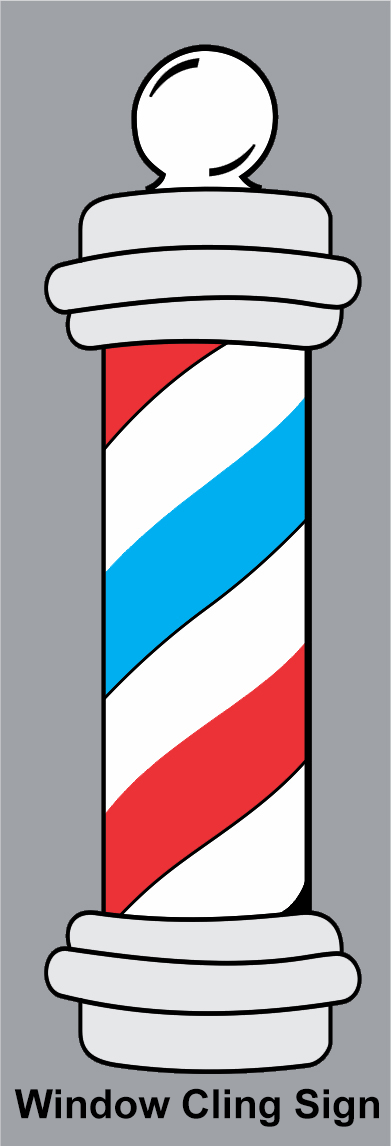 XL Barber Pole Window Cling