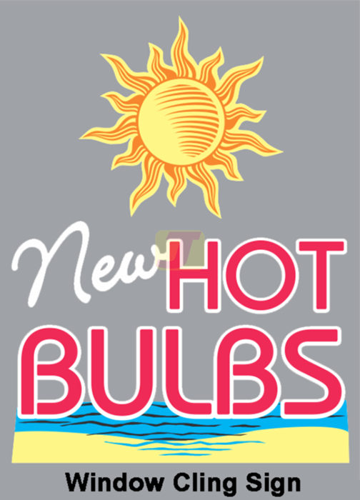 New Hot Bulbs with Sun and Beach Static Cling