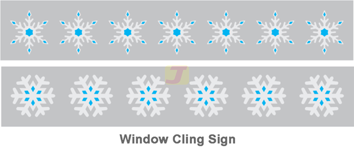 Snowflake Graphics Window Cling - Set of 24