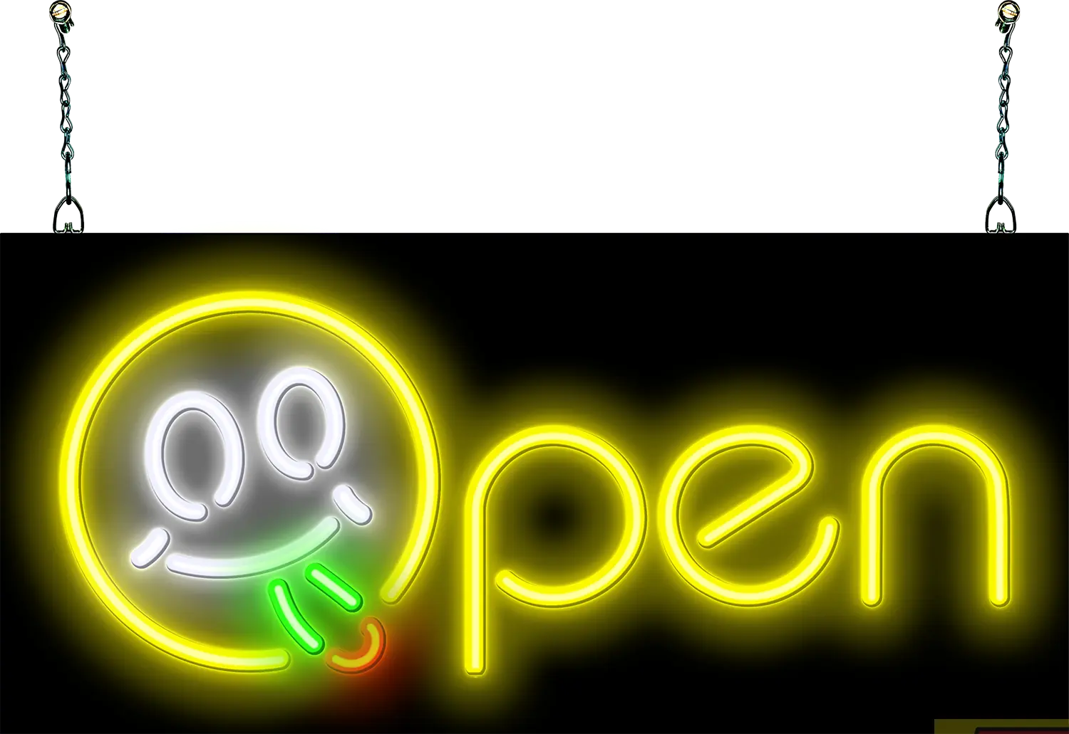 Toking Happy Face Open Neon Sign
