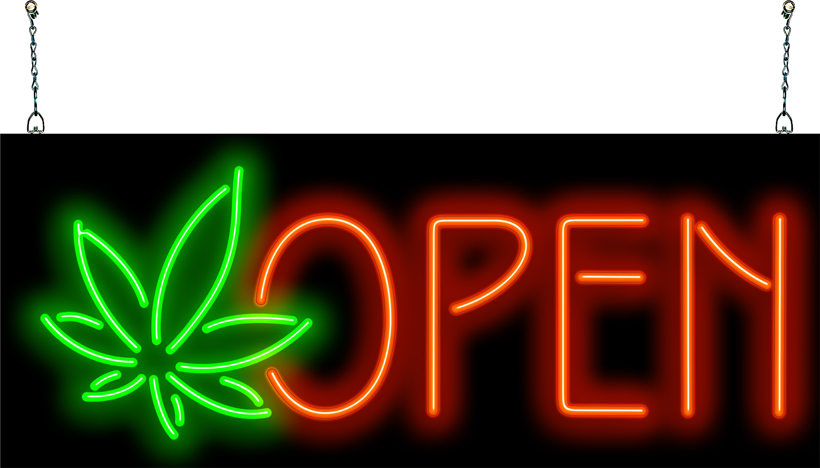Pot Leaf Open Neon Sign