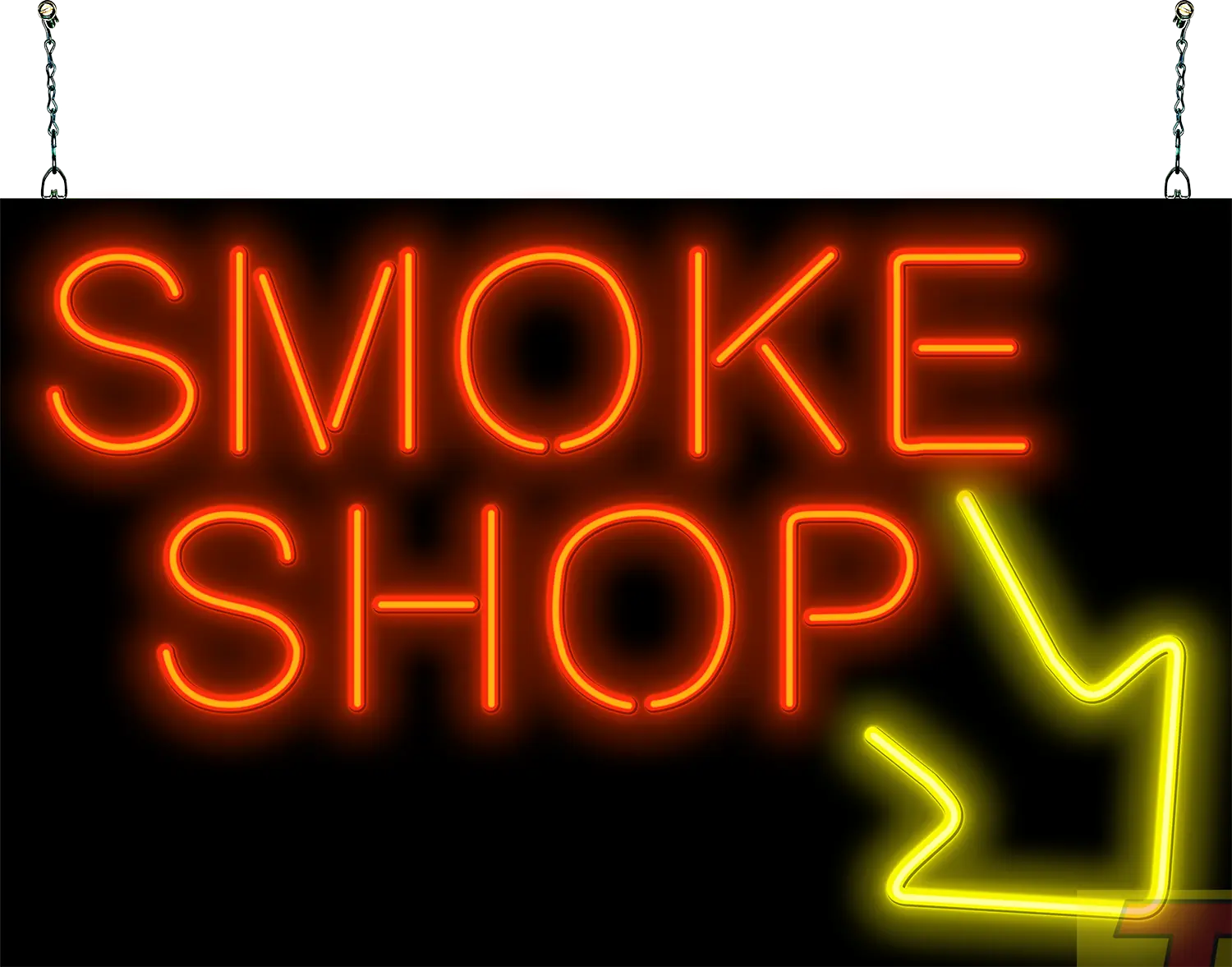 Smoke Shop with Right Arrow Neon Sign