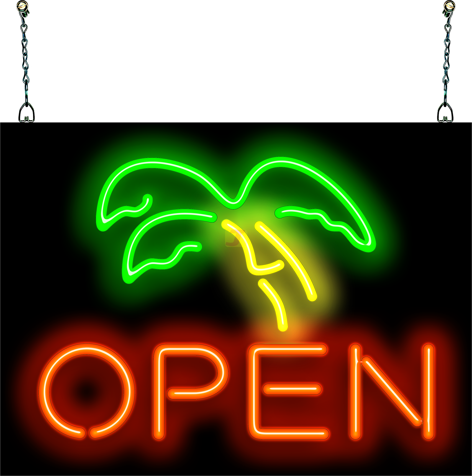 Palm Tree Open Neon Sign