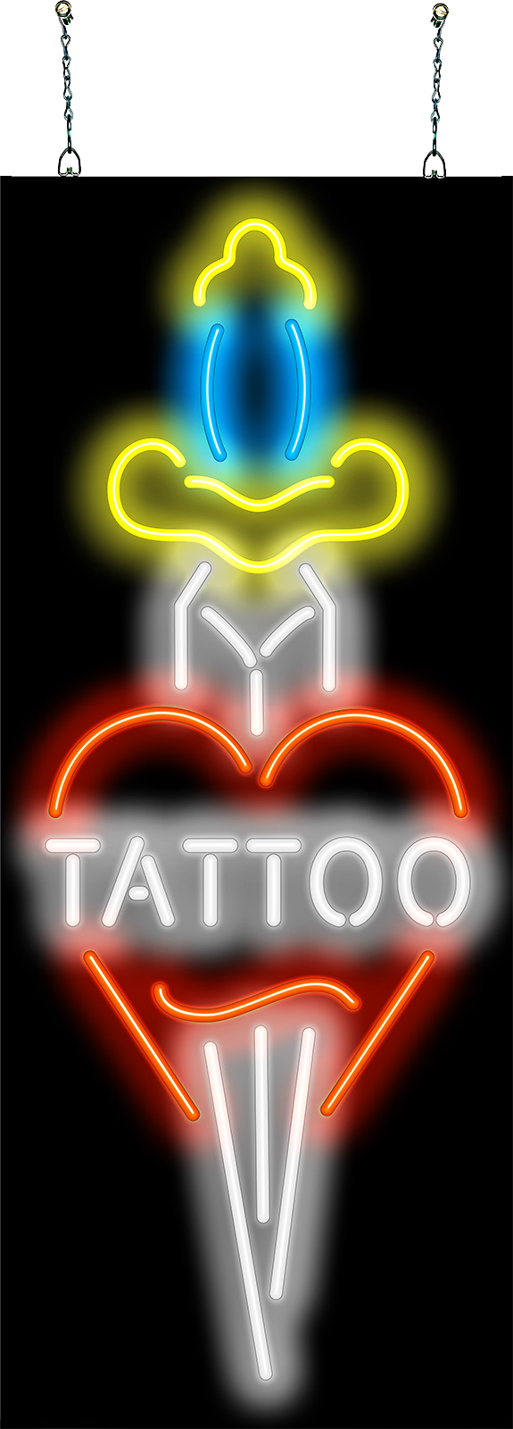 Tattoo with Knife & Heart Neon Sign