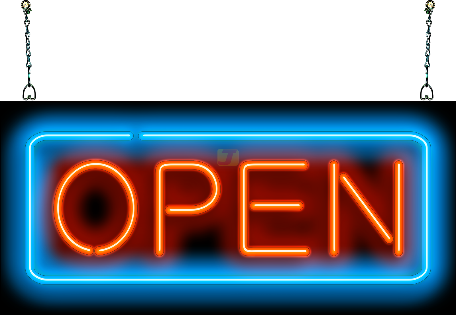 Open Neon Sign - Red & Blue