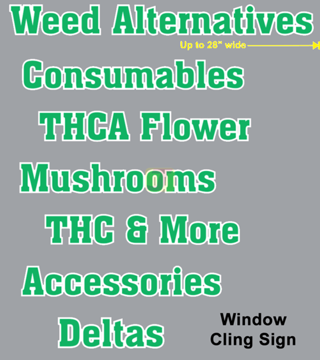 Smoke Shop Message Set Window Cling