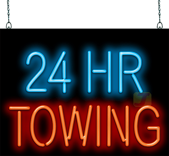 24 HR Towing Neon Sign