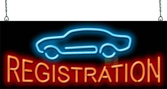 Auto Registration Neon Sign