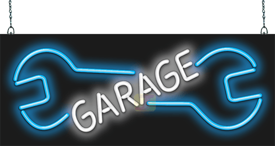 Garage with Wrench Neon Sign