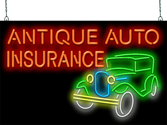 Antique Auto Insurance Neon Sign