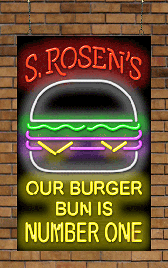 S. Rosen's Burger Neon Sign
