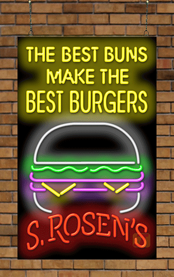 S. Rosen's Best Burgers Neon Sign