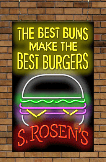 S. Rosen's Best Burgers Neon Sign
