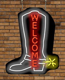 Cowboy Boot Welcome Neon Sign