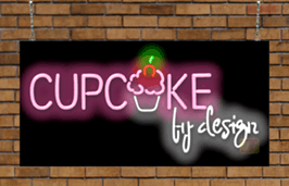 Cupcake By Design Neon Sign