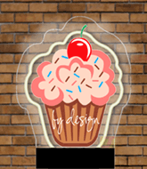 Cupcake By Design CANDI Neon Display