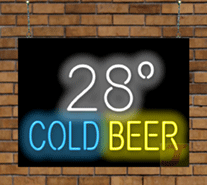 28 Degree Cold Beer Neon Sign