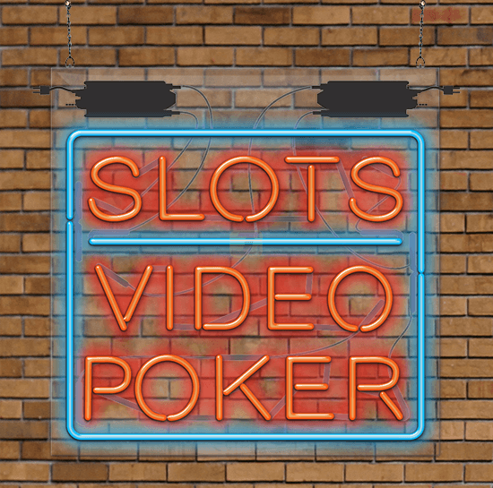 Slots Video Poker Neon Sign