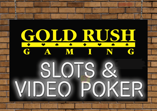 Large Gold Rush Gaming Neon Sign