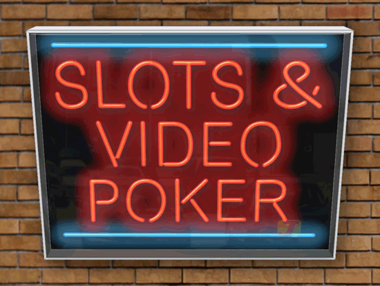 Outdoor Slots & Video Poker Neon Sign