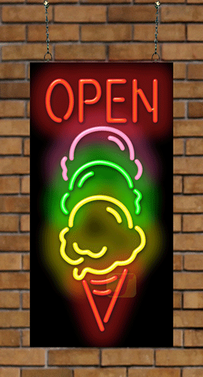 Ice Cream Open Neon Sign