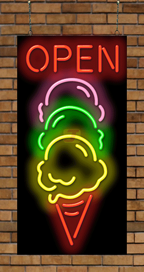 Ice Cream Open Neon Sign