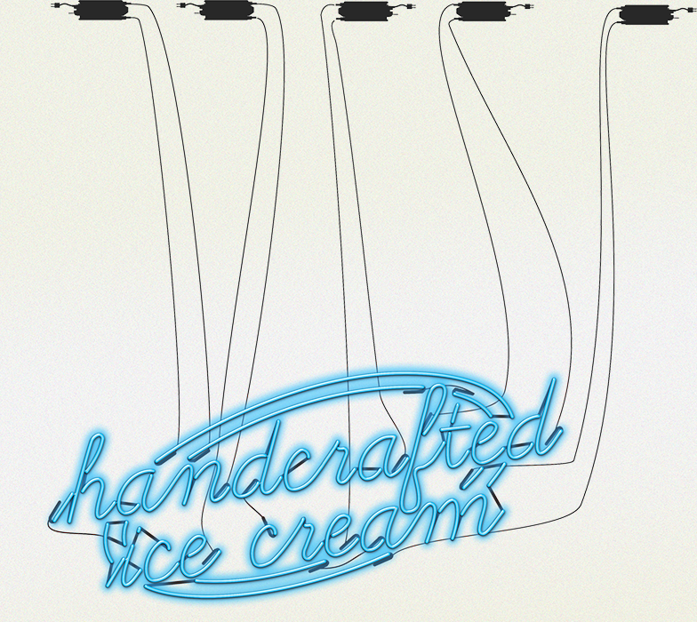 Handcrafted Ice Cream Neon Wall Art