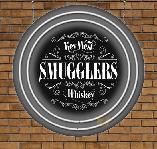 Key West Smugglers Whiskey Neon Sign