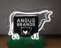 Angus Brands Logo Neon Sculpture