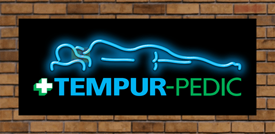 Small Tempur-Pedic Outdoor Neon Sign