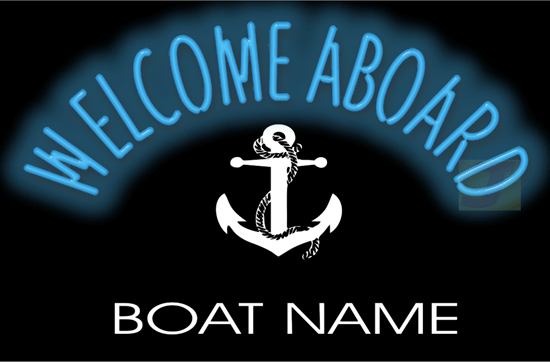 Welcome Aboard Anchor Neon Sign