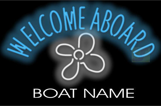 Welcome Aboard Propeller Neon Sign