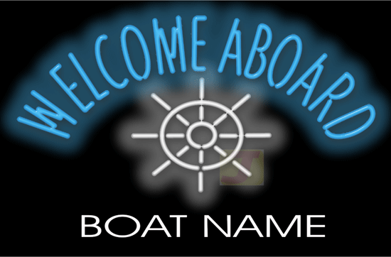 Welcome Aboard Wheel Neon Sign