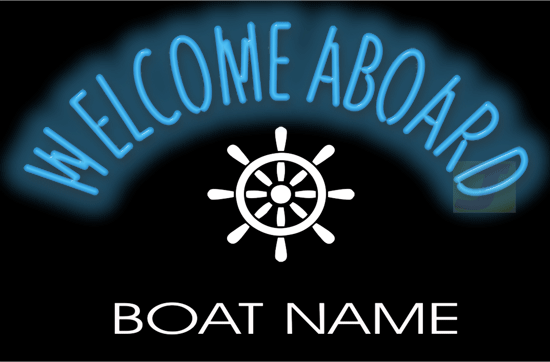 Welcome Aboard Wheel Neon Sign